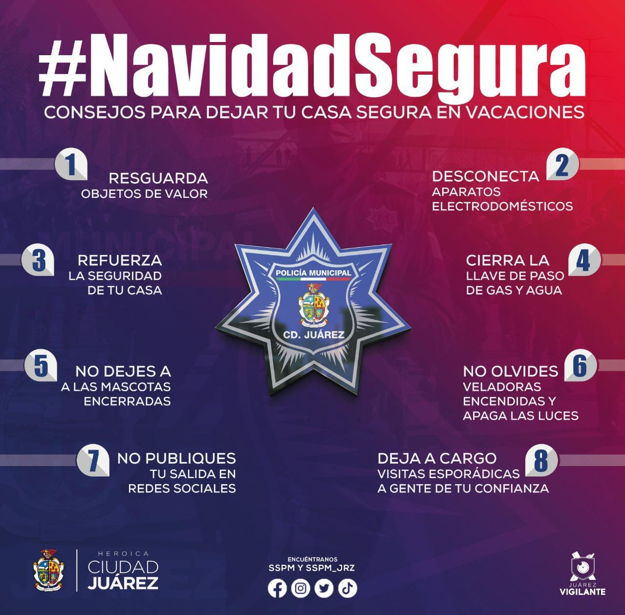 Emite Policía Municipal recomendaciones preventivas ante periodo vacacional navideño